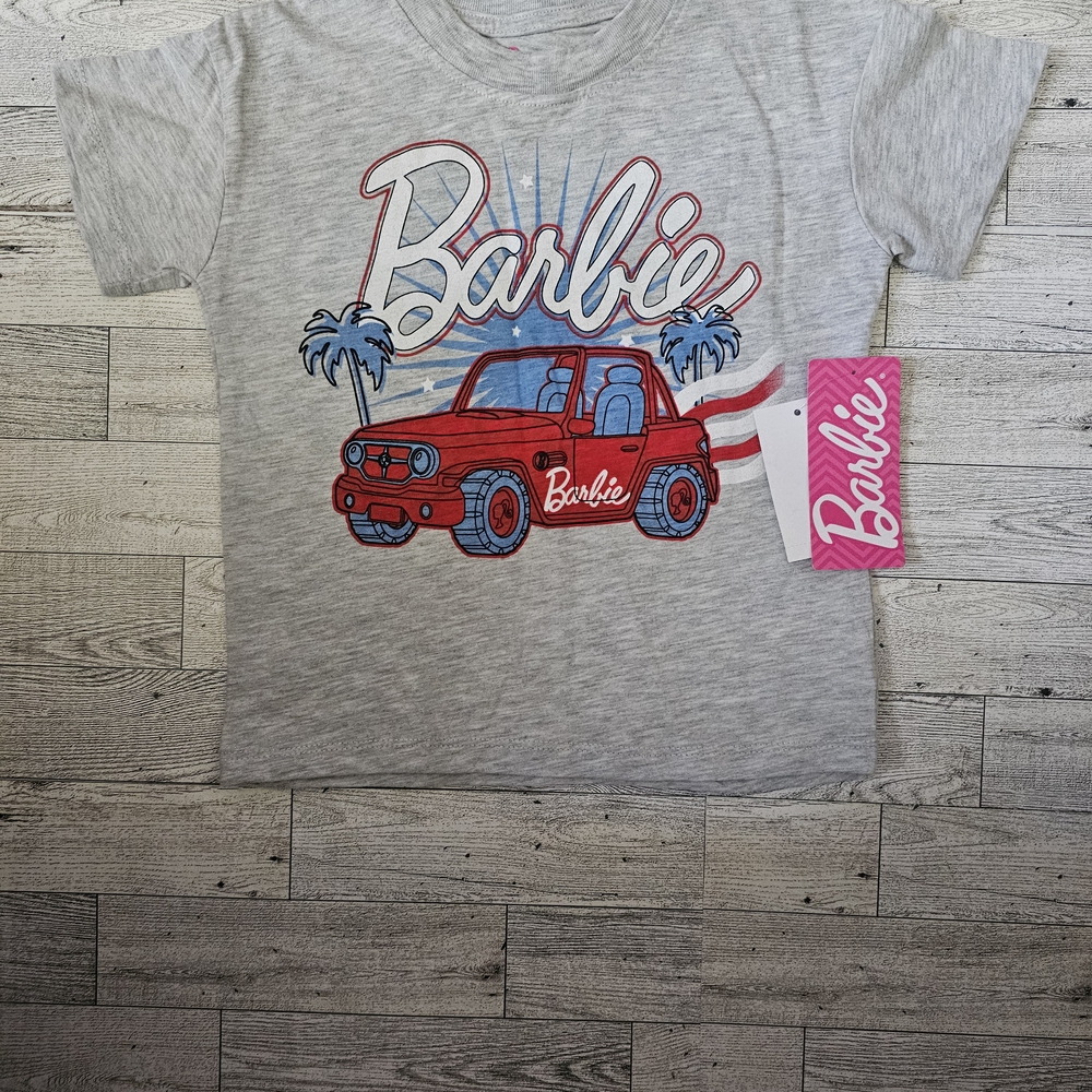 Barbie Gray Tee with Jeep and Palm Trees